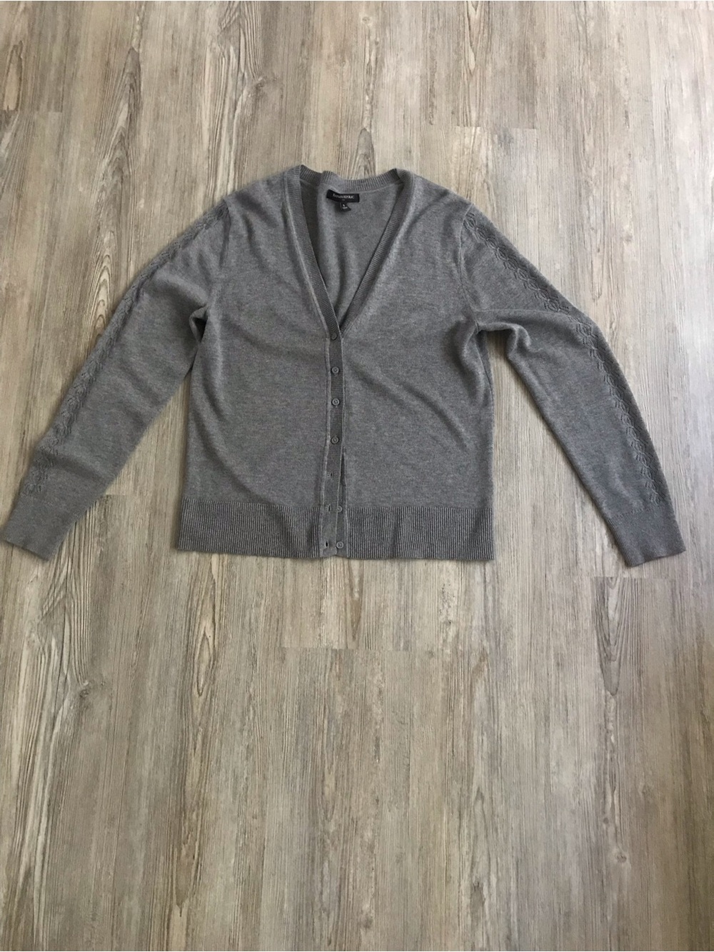 Banana Republic Gray V-Neck Button Cardigan